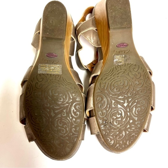 CLARKS Artisan Woodward Willow Champagne Leather sandals women’s size 10M - Picture 7 of 11